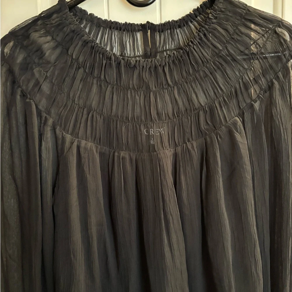 JCrew Draper Shirred Top in Crinkle Cupro, NWT, Small - Picture 9 of 10